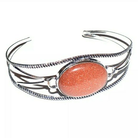 New Sunstone Silver Cuff Bracelet. - Picture 1 of 1